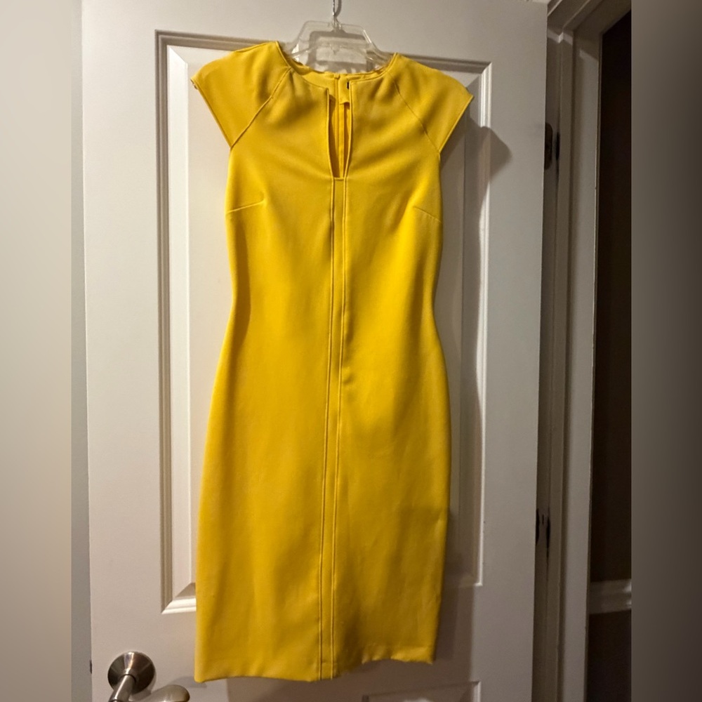 Zara Yellow Cap Sleeve Midi Dress